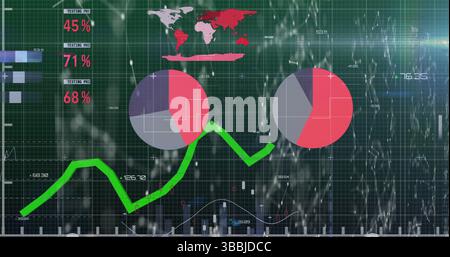 Image of financial data processing over financial data processing Stock Photo