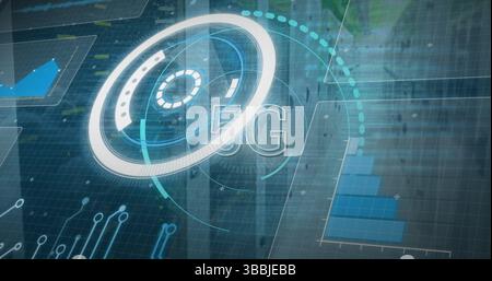Image of 5g and data processing over servers Stock Photo
