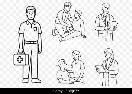 legal advisor line art, lawyer illustration vector, minimalist law icon, legal consultation sketch, courtroom doodle style Stock Vector