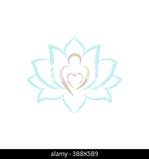 Yoga logo meditation spa beauty symbol vector image. Meditation logo beauty spa logo yoga health logo Stock Vector