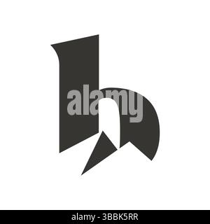 simple bold initial letter B combined with mountain for outdoor logo graphic concept vector icon Stock Vector