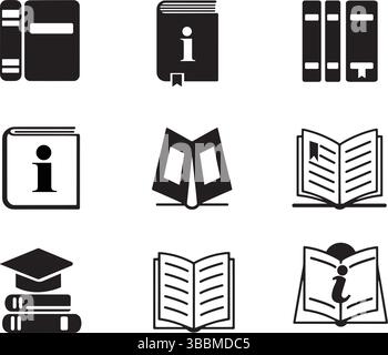 Premium Book Icons Set Transparent Background  Literature and Textbook Collection Stock Vector