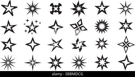 Shooting Stars Icon Vector Set Cosmic Symbols for Elegant Digital Graphics Stock Vector