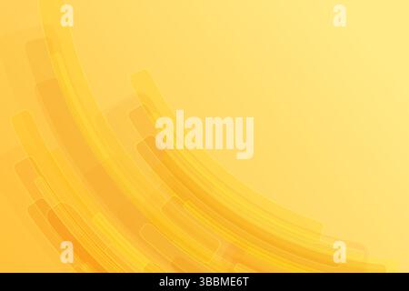 Summer Yellow Striped Lines Backdrop. Bright Yellow Tech Background with Curved Lines and Light Gradient Stock Vector