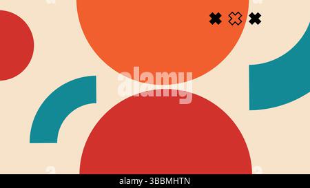 Minimal Abstract Large Bold Circles on Soft  Stock Vector