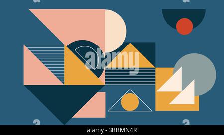Bold Abstract Geometric with Large Circular  Stock Vector
