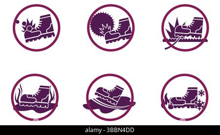 safety shoe icon set Stock Vector