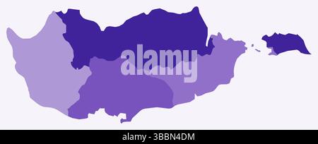 Map of Cyprus with regions. Just a simple country border map with ...