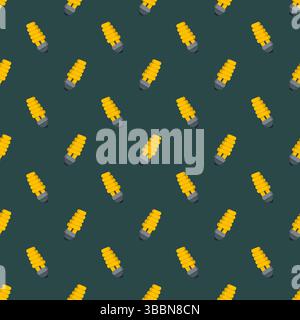 Vector seamless pattern of energy saving light bulb on background Stock Vector