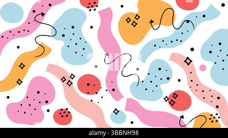 Playful Organic Doodles Background Stock Vector