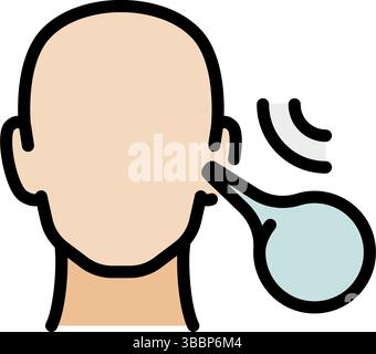 Ear Bulb Syringe. Earwax Removal Tool. Clears Ear Canal. Simple vector color icon isolated on white background. Stock Vector