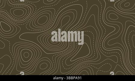 Dark Brown Terrain Contour Design Background Stock Vector