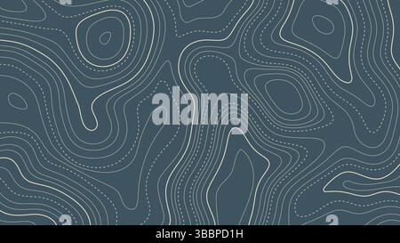 Blue Abstract Contour Drawing Background Stock Vector