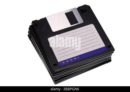 Vintage floppy disks Isolated on white background Stock Photo