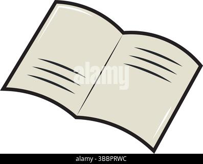 Open book with text lines. Vector illustration Stock Vector