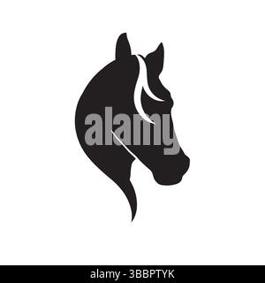 Horse Stallion Logo Icon with Horse Face Stock Vector