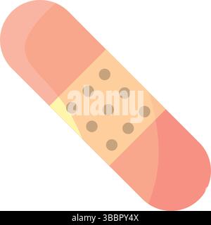 Cartoon adhesive bandage strip. Vector illustration Stock Vector