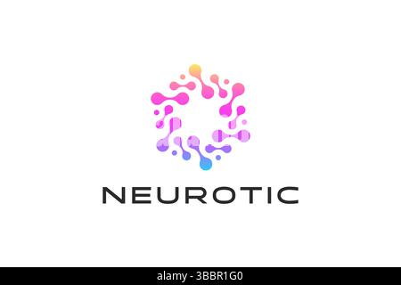 Science Neuron Science Bio Technology Modern Logo Concept. Abstract Molecule, Atom and Cells Biology Illustration. Business Innovation Laboratory Stock Vector
