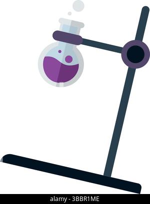 Boiling flask on stand. Vector illustration Stock Vector