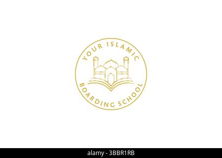 Madrasa Islamic Center of Education Icon Logo Template. University, School, Study of Quran. Stock Vector