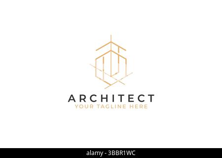 Architecture Logo Brand Abstract Minimalist Sketch Building Property Business Company. Creative Idea Graphic Design Concept. Stock Vector