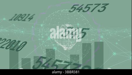 Image of scopes scanning over multiple changing numbers icons Stock Photo