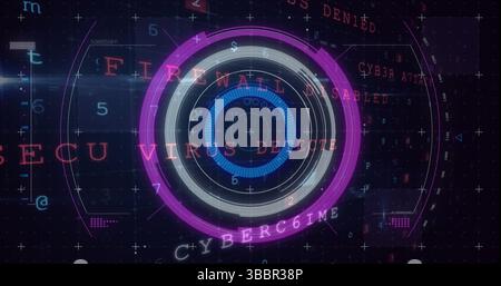 Image of waning text over scan scoping on dark background Stock Photo