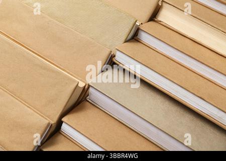 Many different books as background, closeup Stock Photo