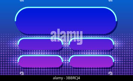Vector illustration of a vibrant game show interface with neon accents, featuring a blue and purple color scheme and dynamic composition Stock Vector