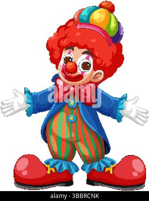 A clown with a big red nose and red hair with a big smile on his face ...