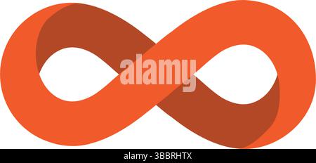 Infinity bright abstract vector logotype. Universal 3D eight ring symbol design, no limits. Stock Vector