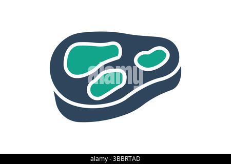 Beef icon. solid icon style. icon related to meat. food elements vector illustration Stock Vector
