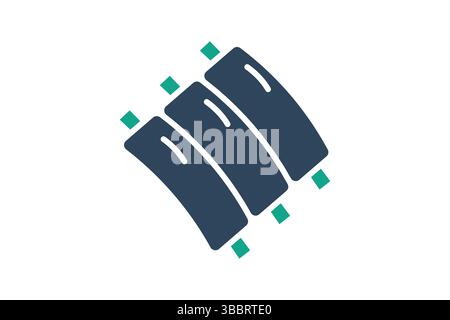 Ribs icon. solid icon style. icon related to food. meat elements vector illustration Stock Vector