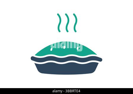 Pie icon. solid icon style. food elements vector illustration Stock Vector