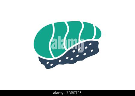 Salmon icon. solid icon style. icon related to salmon sushi. food elements vector illustration Stock Vector