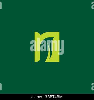 Letter N Leaf for Natural Logo Design Stock Vector