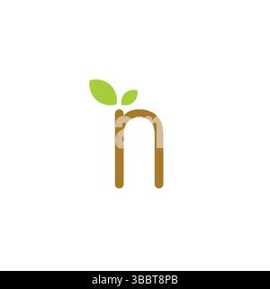 N Leaves Logo Simple Design. N Icon Nature Vector Stock Vector