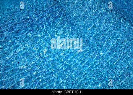 Artistic abstract pool water background blue ripples and sunshine reflections creating peaceful waves and serene summer vibes perfect for relaxation Stock Photo
