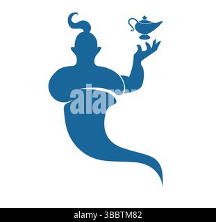 gennie logo design template with lamp Stock Vector