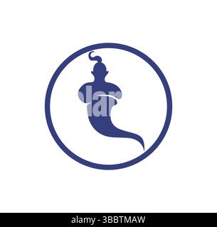 gennie logo design template with lamp Stock Vector