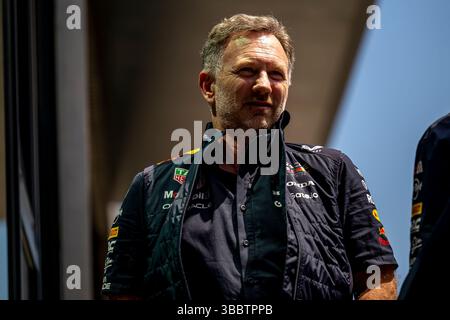 Imola, Italy, 16 May 2025, Christian Horner, from the United Kingdom competes for Red Bull Racing. The 2025 Emilia Romagna Grand Prix Practice, which takes place in Imola, Italy. Credit: Michael Potts/Ģ����ý Live News Stock Photo