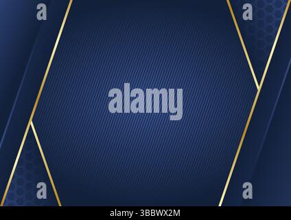 blue and gold background with a diagonal line Stock Vector