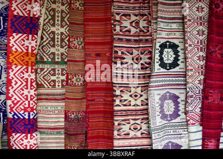 Detail of silk fabric,Phnom Penh,Cambodia,South Esat Asia. Stock Photo