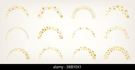 Star arch. Abstract celestial decorative frames, minimal boho magic esoteric contour elements of magic stars, blink starry frame astrology ornament Stock Vector