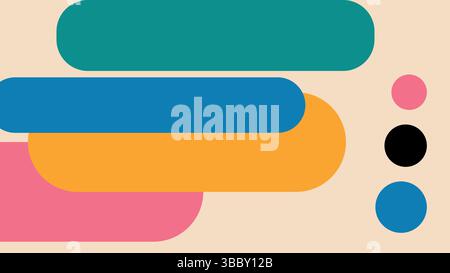 Colorful Abstract Composition With Rounded Stock Vector