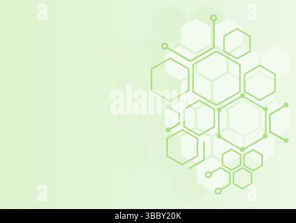 a green background with hexagons and lines Stock Vector