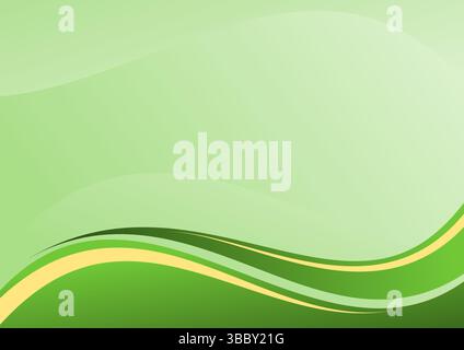 Abstract green background with wavy lines - Vector illustration Stock ...