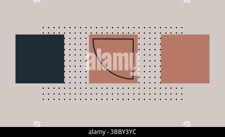 Creative Abstract Design with Squares and Grid  Stock Vector