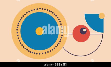 Modern Abstract Artwork with Dotted Circles  Stock Vector