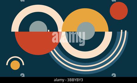 Dynamic Retro Circle Illustration Background Stock Vector